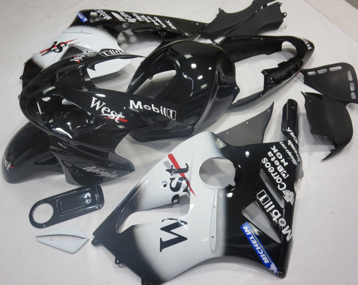 Fairing kit for a KAWASAKI NINJA ZX12R (2002-2006) WHITE & BLACK WEST MOBIL