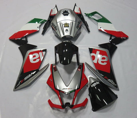 Aprilia RS4 125 (2012-2017) Silver, Red, Black, White & Green Fairings