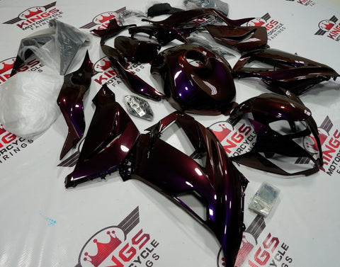 Fairing kit for a Kawasaki ZX6R 636 (2013-2018) Chameleon Purple & Orange