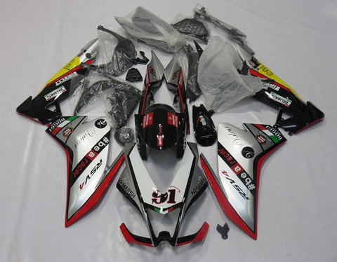 Aprilia RSV4 1000 (2014-2015) Silver, Red, Black & White Fairings