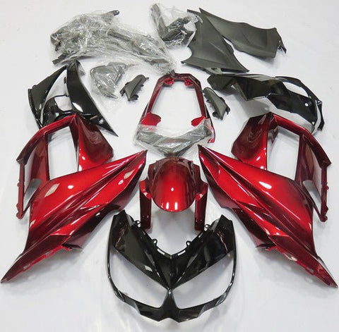 CANDY APPLE RED & BLACK FAIRING KIT FOR 2014-2016 KAWASAKI NINJA 1000