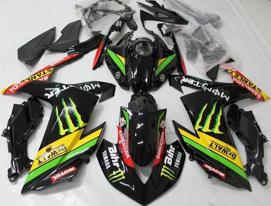 Yamaha YZF-R3 (2015-2018) Black, Yellow, Green & Red Monster Fairings