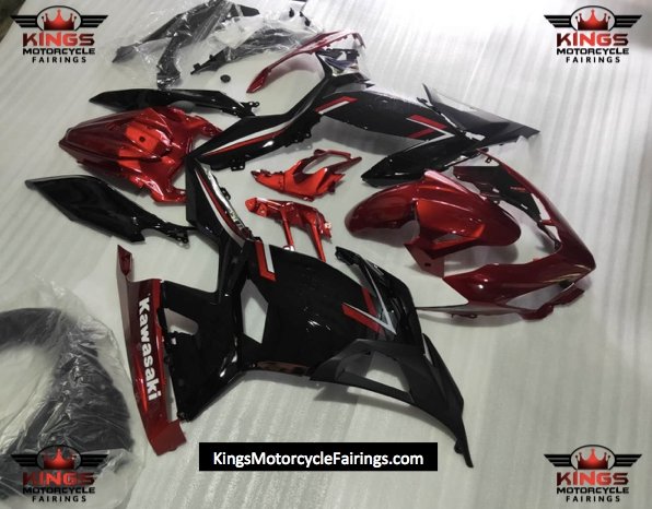 Fairing kit for a Kawasaki Ninja 400 (2018-2023) Black & Candy Red