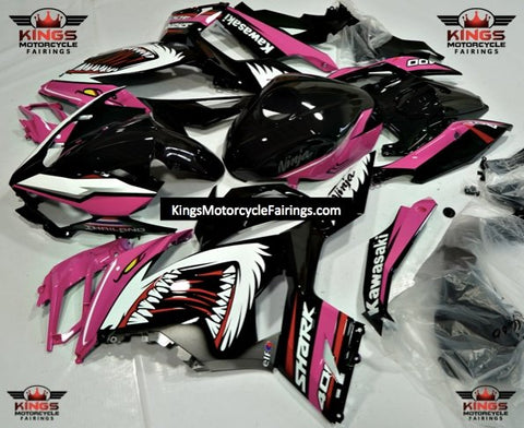 Fairing kit for a Kawasaki Ninja 400 (2018-2023) Pink, Black, White & Red Shark