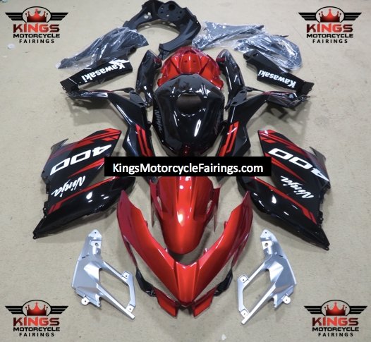 Fairing kit for a Kawasaki Ninja 400 (2018-2023) Red, Black, White & Silver