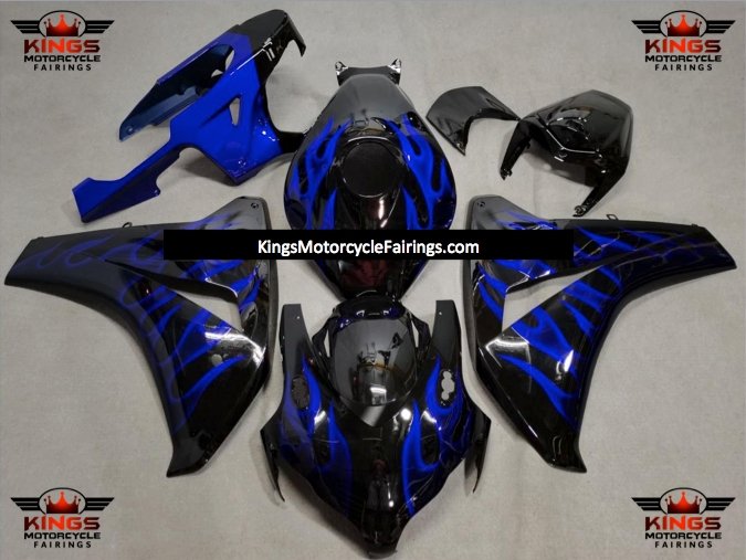 Honda CBR1000RR (2008-2011) Black & Blue Flame Fairings