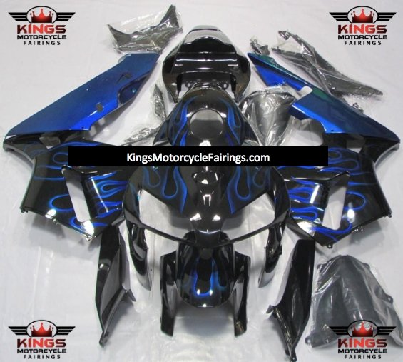 Honda CBR600RR (2005-2006) Black & Blue Flame Fairings