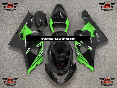 Suzuki GSXR750 (2004-2005) Black & Green Fairings