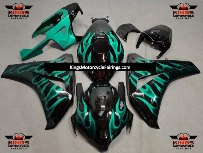 Honda CBR1000RR (2008-2011) Black & Green Flame Fairings