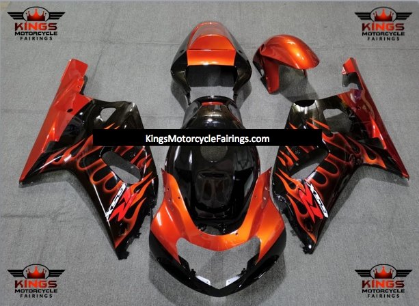 Suzuki GSXR750 (2000-2003) Black & Orange Flame Fairings