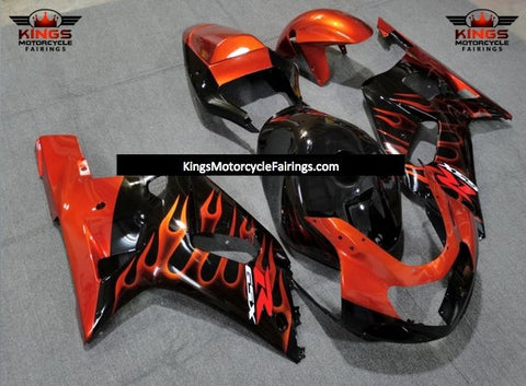 Suzuki GSXR750 (2000-2003) Black & Orange Flame Fairings