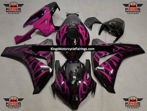 Honda CBR1000RR (2008-2011) Black & Pink Flame Fairings