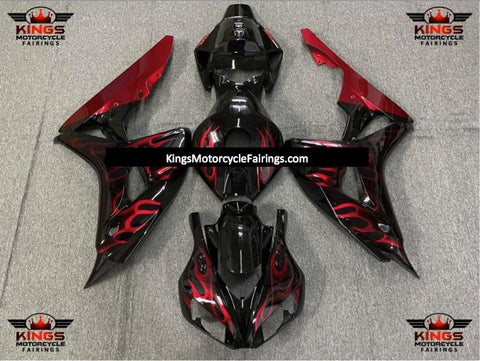 Honda CBR1000RR (2006-2007) Black & Red Flame Fairings