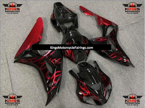 Honda CBR1000RR (2006-2007) Black & Red Flame Fairings