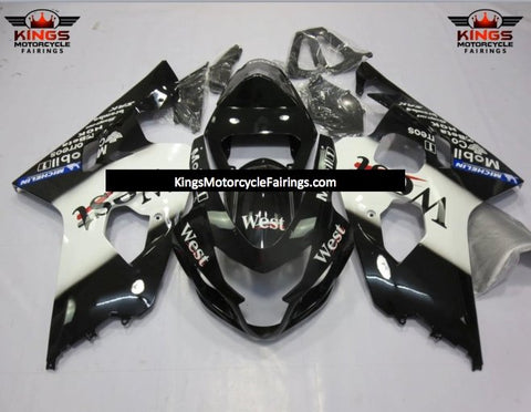 Suzuki GSXR750 (2004-2005) Black & White West Mobil Fairings