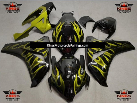 Honda CBR1000RR (2008-2011) Black & Yellow Flame Fairings