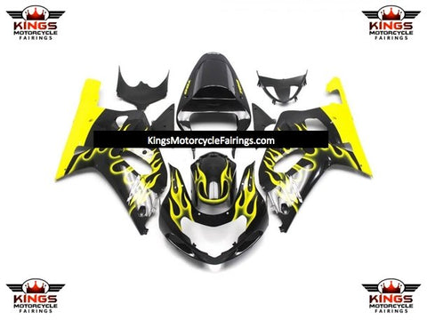 Suzuki GSXR750 (2000-2003) Black & Yellow Flame Fairings