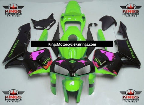 Honda CBR600RR (2005-2006) Black, Green & Pink Splatter Fairings