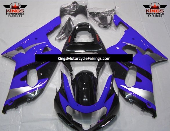 Suzuki GSXR750 (2000-2003) Black, Blue & Silver Fairings