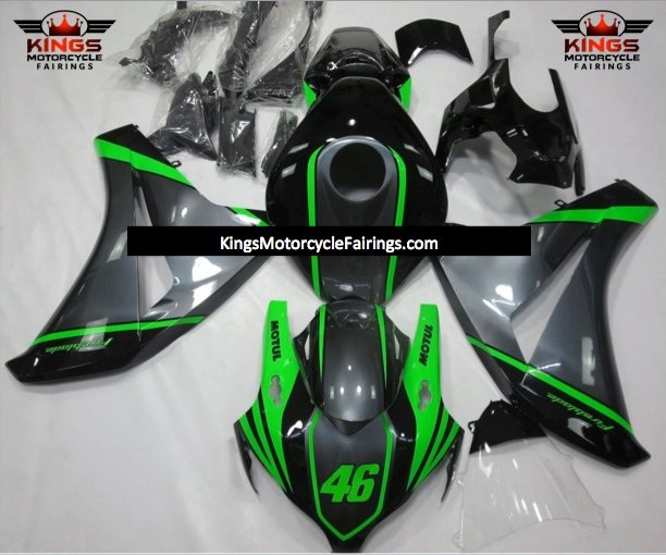 Honda CBR1000RR (2008-2011) Black, Green & Gray Motul Fairings