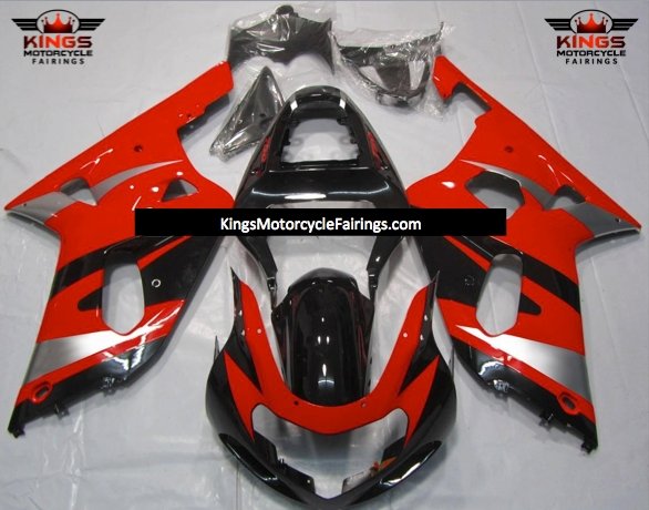 Suzuki GSXR750 (2000-2003) Black, Red & Silver Fairings