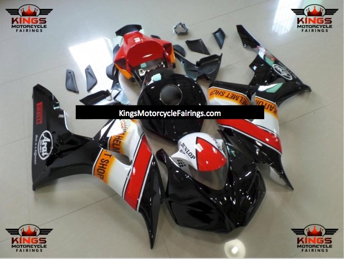 Honda CBR1000RR (2006-2007) Black, Red, White & Orange Dunlop Fairings