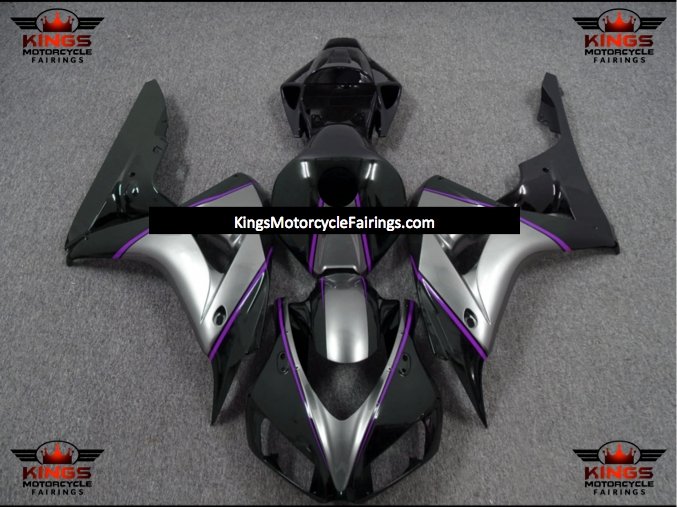 Honda CBR1000RR (2006-2007) Black, Silver & Purple Pinstripe Fairings