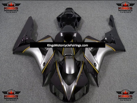 Honda CBR1000RR (2006-2007) Black, Silver & Yellow Pinstripe Fairings