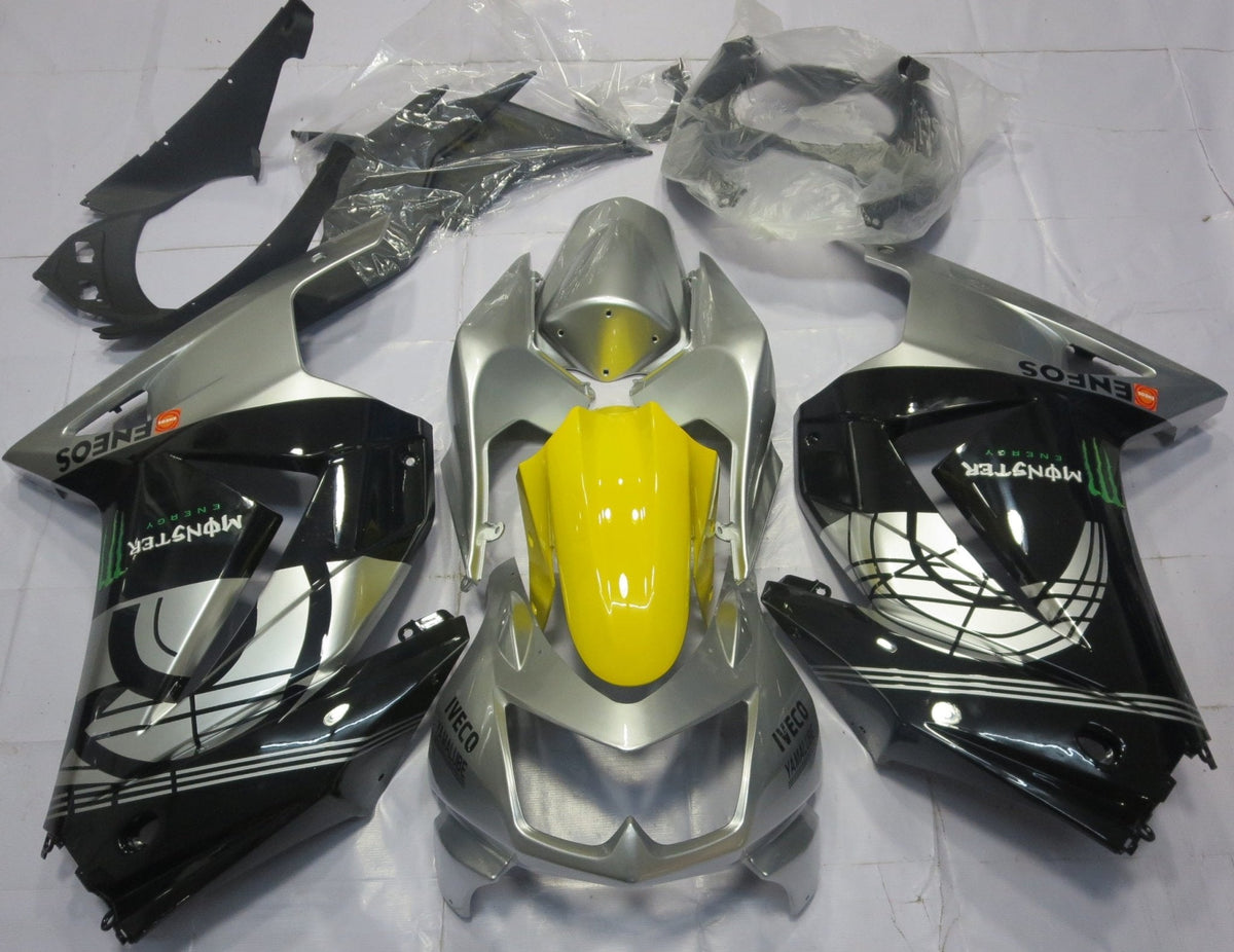 Fairing kit for a Kawasaki Ninja 250R (2008-2013) Silver, Black & Yellow