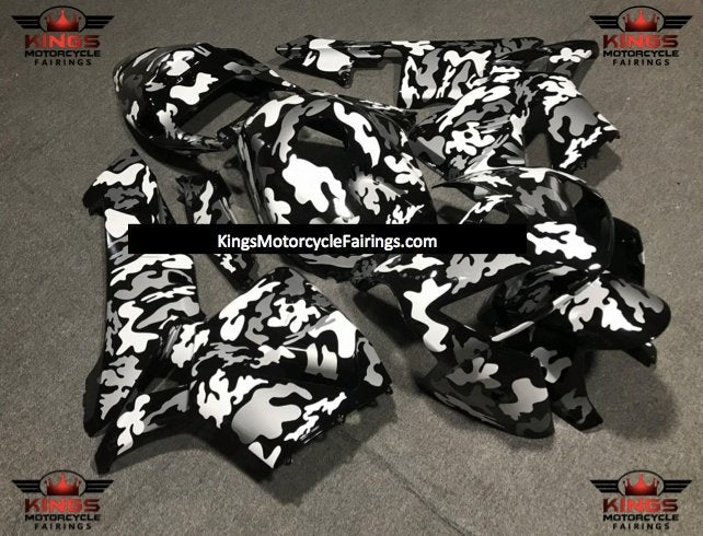 Honda CBR600RR (2005-2006) Black, Silver & White Camouflage Fairings