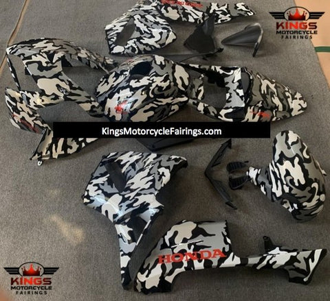 Honda CBR600RR (2005-2006) Black, White, Silver & Red Camouflage Fairings