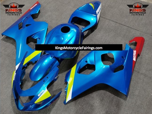 Suzuki GSXR750 (2004-2005) Blue, Neon Yellow, White & Red Motul Fairings