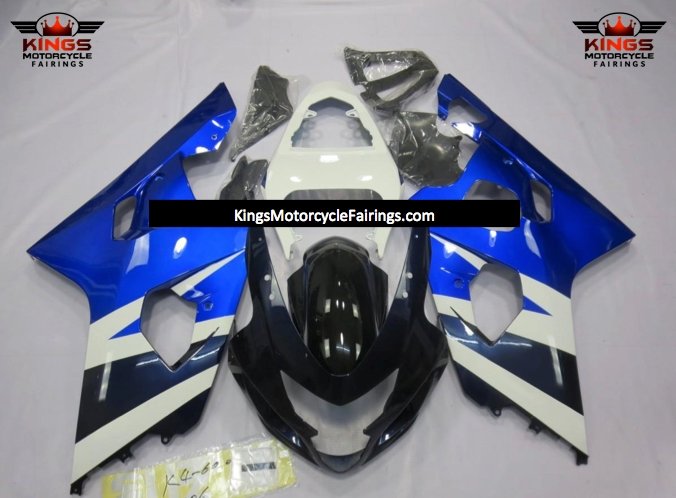 Suzuki GSXR750 (2004-2005) Blue, White, Dark Blue & Black Fairings