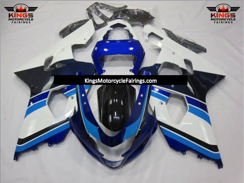 Suzuki GSXR750 (2004-2005) Blue, White, Light Blue, Black & Dark Blue Fairings