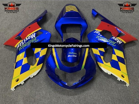 Suzuki GSXR750 (2000-2003) Blue, Yellow & Red Telefonica Fairings