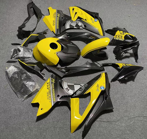 BMW S1000RR (2019-2021) Yellow & Faux Carbon Fiber Fairings