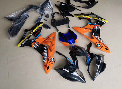 BMW S1000RR (2009-2014) Black & Orange Shark Fairings