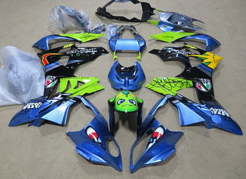 BMW S1000RR (2009-2014) Blue, Green & Black Shark Fairings