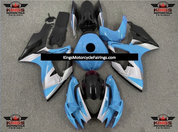 Suzuki GSXR750 (2006-2007) Baby Blue, Silver & Black Fairings