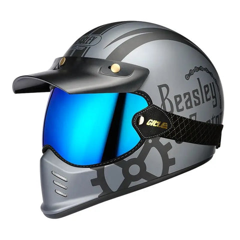 Beasley Motorcycle Helmet HD Bubble Goggles - Silver