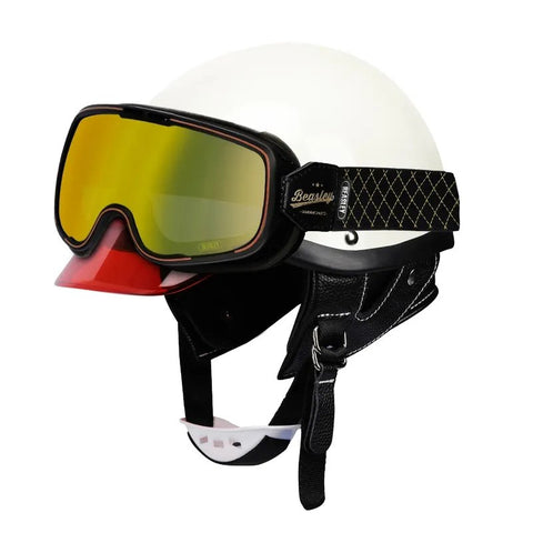 Beasley Motorcycle Helmet HD Goggles - Black, Red, Orange, Yellow & White