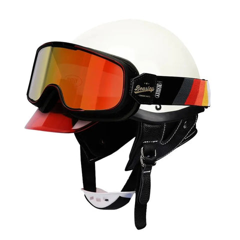 Beasley Motorcycle Helmet HD Goggles - Black, Red, Orange, Yellow & White