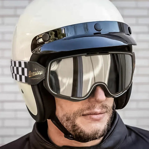 Beasley Motorcycle Helmet HD Goggles - Black & Gold