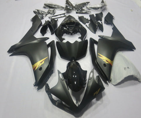 Yamaha YZF-R1 (2007-2008) Matte Black & Gold Fairings