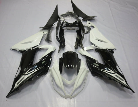 Fairing kit for a Kawasaki ZX6R 636 (2013-2018) Black, White & Silver