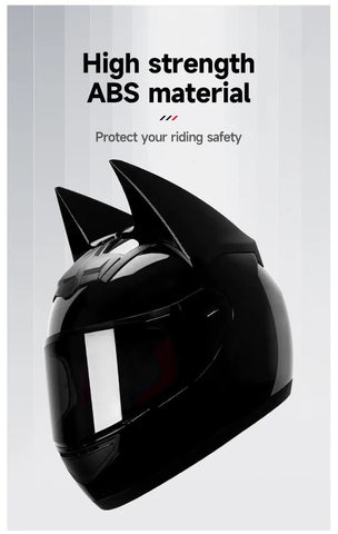 Black Batman HNJ Motorcycle Helmet with Black Visor