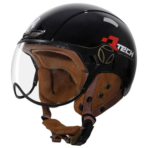 Black Half Face Retro Space Motorcycle Helmet