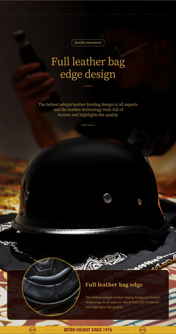 Black Half Face Soldier Motorcycle Helmet