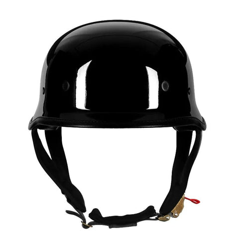 Black Half Face Soldier Motorcycle Helmet