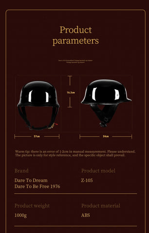 Matte Black Half Face Soldier Motorcycle Helmet